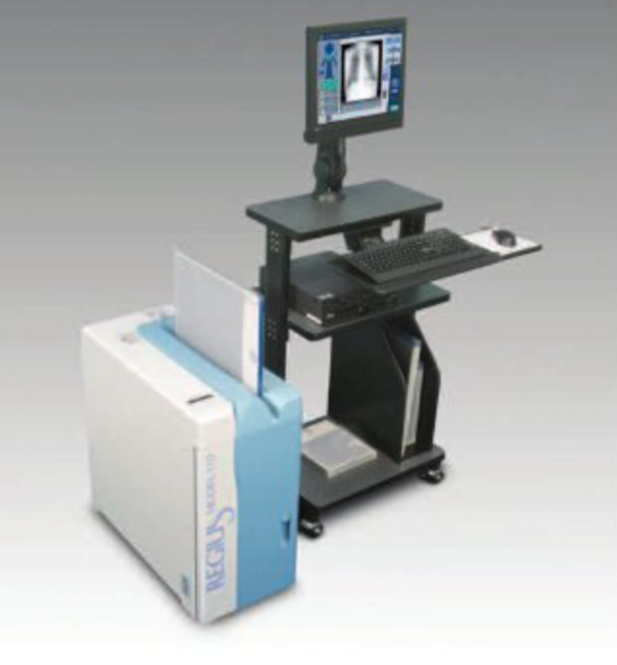 Konica Minolta REGIUS 110 Nano CR with workstation cart